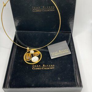 Joan Rivers Classics Collection Omega Vintage Tiger Eye MOP Necklace Box